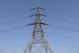 Hohe Prints: High tension line tower top portion and Greenery