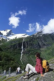 Actions Prints: Hiking in the Jostedalsbreen National Park, Norway, Scandinavia, Europe
