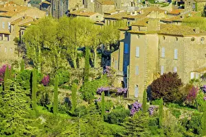 Charm Prints: Hill town of Bonnieux in Provence region, France