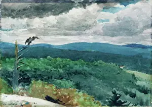 Avian Prints: Hilly Landscape 1894 Winslow Homer (1836-1910 American) Watercolor on paper