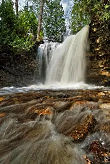 Conservation Prints: Hilton Falls on Sixteen Mile Creek along the Niagara Escarpment in Hilton Falls Conservation Area in Ontario´s Halton