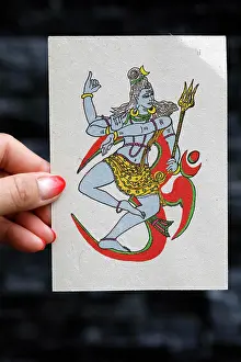 Hindu Prints: Hindu deity. Shiva, the Hindu god of Transformation or Destruction