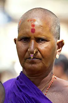 Uttar Pradesh Prints: Hindu pilgrim woman with tilaka
