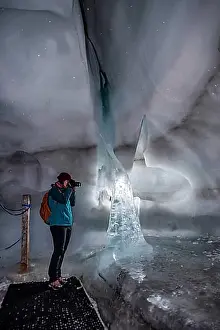 Originally Prints: HINTERTUX, AUSTRIA, SEPTEMBER 10, 2023, Great ice formation in a natural glacial ice cave