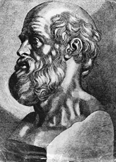 Flemish Prints: Hippocrates (460-375 BCE), Greek Physician Paulus Pontius (1603-1658 Flemish) Copperplate