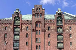 Urban Environment Prints: Historic brick warehouse Hamburg Speicherstadt