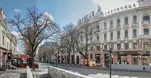 Ukraine Prints: Historic Deribasovskaya street in Odessa, Ukraine