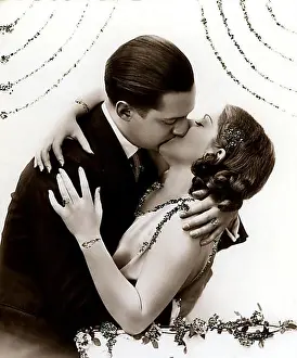 Oldest Prints: Historic photograph, kiss, around 1930