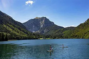 Salzkammergut Prints: Hoellengebirge, Brunnkogel, Vorderer Langbathsee, Ebensee, Salzkammergut, Austria, Europe