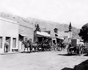Unitedstates Prints: Hollywood, California: 1939 A set shot in the Western movie 'Oklahoma Terror'