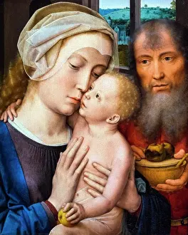 Threepeople Prints: The Holy Family Oil on panel Gerard David Netherlandish; about 1460-1523