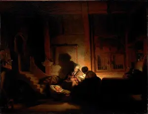 Glowing Prints: Holy Family by Rembrandt van Rhijn