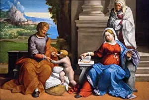 Period Costume Prints: Holy Family with Saint Anne; about 1530; Oil on panel Garofalo Benvenuto Tisi; Italian; 1481-1559