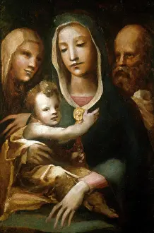 Grandma Prints: Holy Family with Saint Anne by Domenico Beccafumi, c. 1540's, painting, (1486-1551)