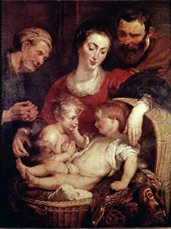 Beginnings Prints: The Holy Family with Saints Elizabeth and John the Baptist 1614-15 Peter Paul Rubens (1577-1640/Flemish)