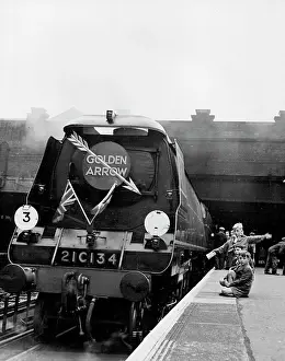 1946 Prints: Holydays Abroad - At last - the famous 'Golden Arrow' for Paris