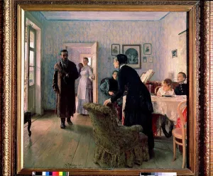 Medium Group Of People Prints: Home scene by Ilya Yefimovich Repin