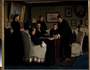 Medium Group Of People Prints: Home scene by Nikolai Vasilyevich Nevrev