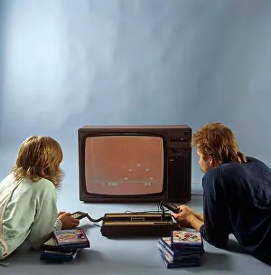 Electronics Prints: Home video games in the 1980s. A home video game console from Intellivison released by Mattel electronics in 1979