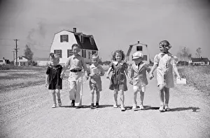 Out Door Prints: Homestead Children Coming Home from School