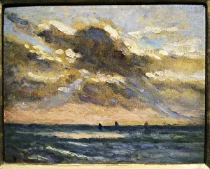 20th Century Style Prints: Honfleur by Maximilien Luce, oil on wood panel