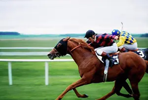 Determined Prints: Horse racing, Two horses neck in neck during a horse race