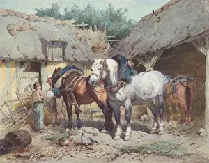 Chalk Prints: Horses at a Stable, by Wouter Verschuur