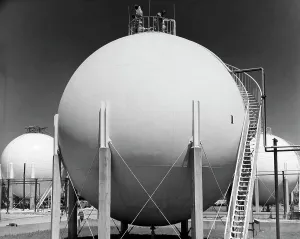 Oil Refinery Prints: Horton Spheres at an oil refinery, Baton Rouge, Louisiana, USA