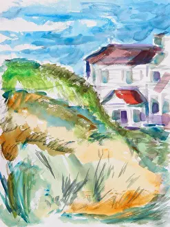 Communication Prints: House at Cape Race, 2014, Richard H. Fox (b.1960/American), Watercolor on Paper