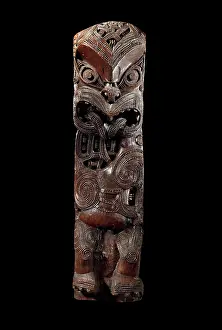 Architectural Prints: House Post Figure (Amo) ca. 1800 Maori people