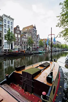 Benelux Prints: Houseboat on Herengracht; Amsterdam, Netherlands