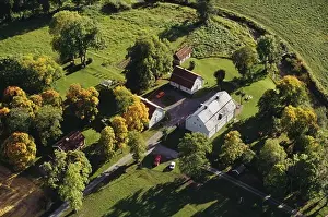 Autos Prints: Houses surrounded by trees, elevated view