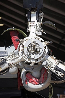 Blade Prints: Detail of hub of proprotor assembly of a United States Marine Corps MV-22 Osprey during maintenance