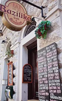 Cafe Prints: Hungary Pest County Budapest, Bazilika Cafe and Restaurant exterior