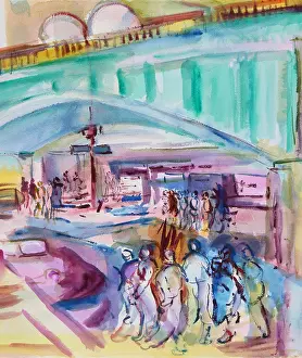 Richard Prints: The Hustle at Pershing Square, Grand Central Terminal