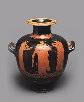 Clay Prints: Hydria (Kalpis) with a Depiction of a Scene in Gynaeceum
