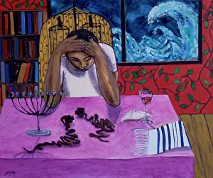 Beverage Prints: Am I a Jew 2006 Erik Slutsky (20th C. Canadian) Oil on Canvas