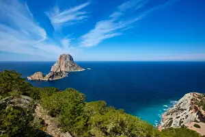 Seascape Prints: Ibiza Es Vedra and Vedranell from Torre des Savinar Sant Josep in Balearic Islands