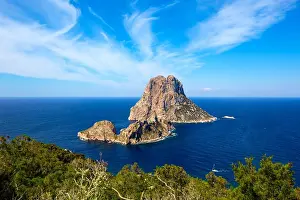 Seascape Prints: Ibiza Es Vedra and Vedranell from Torre des Savinar Sant Josep in Balearic Islands
