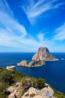 Seascape Prints: Ibiza Es Vedra view from Torre des Savinar Tower San Jose in Balearic Islands