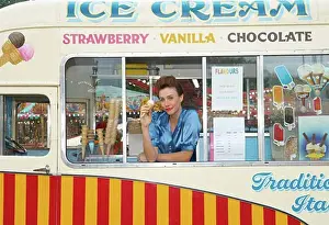 Looking Through Window Prints: Ice Cream Vendor, Carters Steam Fair, England