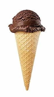 Background White Prints: ice cream waffle cone isolated on white background
