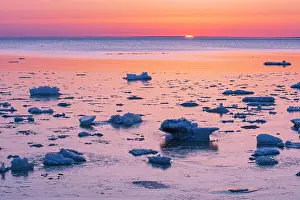 Western Canada Prints: Ice on Lake Winnipeg at sunrise Winnipeg Beach Manitoba Canada
