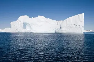 Icebergs of Ilulissat Kangerlua Isfjord in the sunlight, Disko bay, Kitaa, Greenland