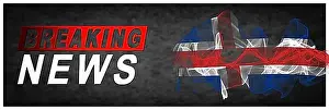 Messaging Prints: Iceland Breaking News, Smoke Flag Background