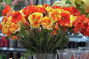Blossoms Prints: Iceland Poppy (Papaver nudicaule) Bouquet of Artificial Flowers