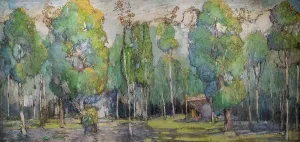 Idaho Landscape - Snake River Bottoms Oil on canvas; 1916-1918 Minerva Teichert; American 1888-1976
