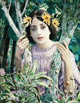 Curiosity Prints: Idyll. Louis Welden Hawkins (1849-1910). Pencil and watercolour. 59 x 46.3cm