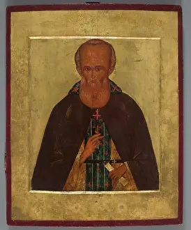 Zakup Proweniencja Prints: ﻿Ikona: Święty mnich w popiersiu ze zwojem w lewej ręce. unknown, painter