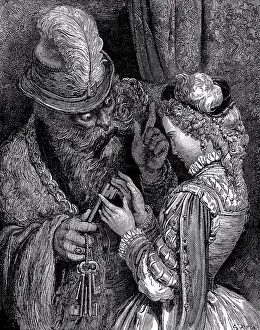 Fairy Tale Prints: Illustration from Charles Perrault fairy tale by Gustave Dore